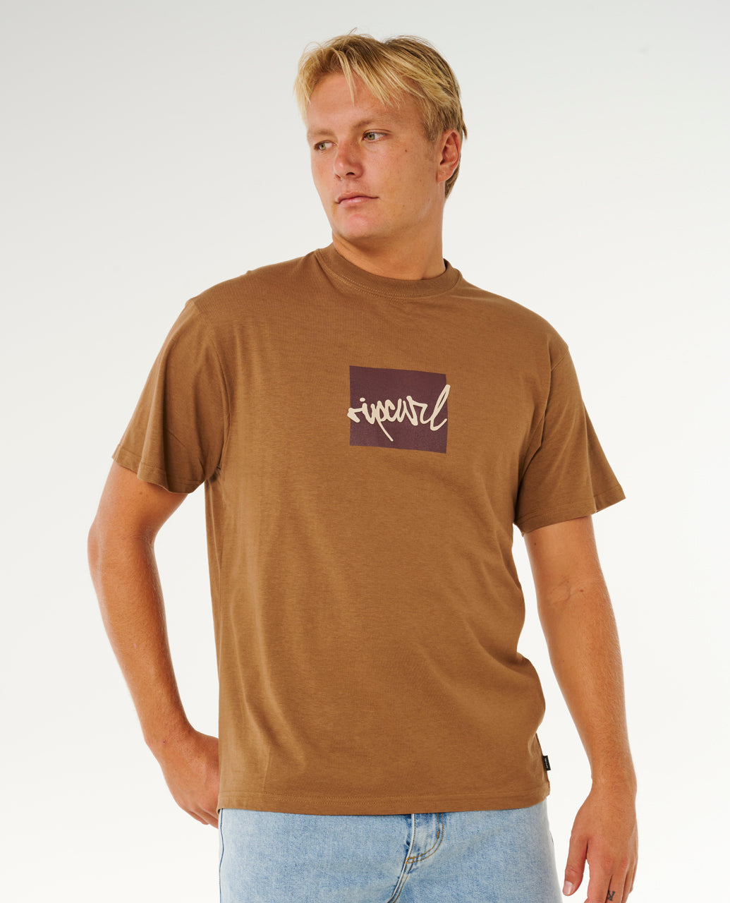 Rip Curl Men Rip Script Icon Tee 0X8MTE